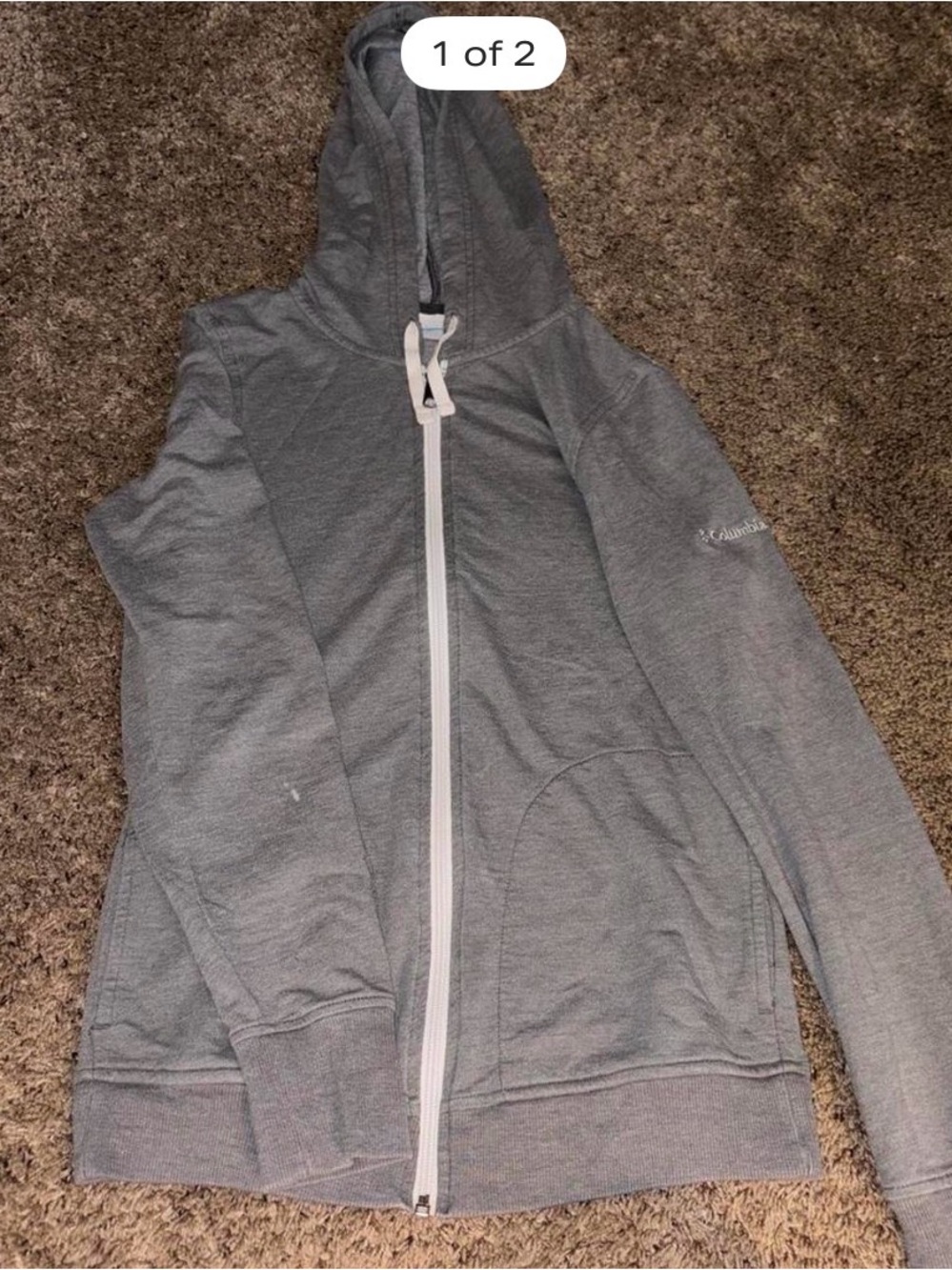 Columbia Gray Full-Zip Hooded Utility Jacket